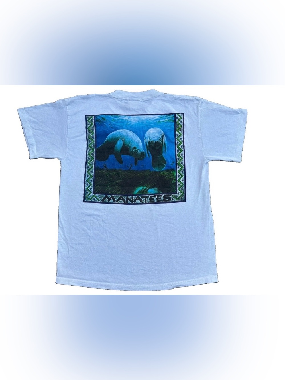 VTG 90s Planet Watch Earth Nature Manatee Sea Ocean Graphic T Shirt USA Large
